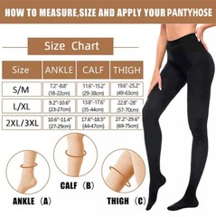 All-Season 25-35mmHg Compression Pantyhose Firm Support Nylon Closed Toe S-2XL