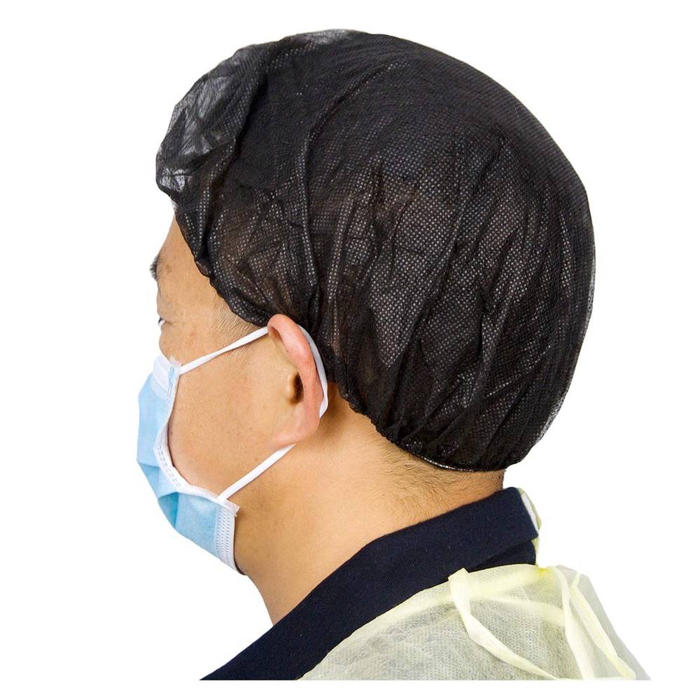 Disposable Black Bouffant Cap 24inch 100 Pack, Hair Net