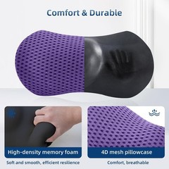 Portable Memory Foam Lumbar Pillow with Removable Cover – Pain Relief Anywhere