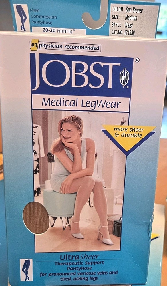JOBST UltraSheer Compression 20-30 Pantyhose Stockings SUN BRONZE Close Toe Sz.M
