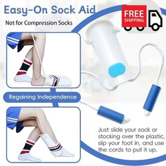 No bending Sock Aid Easy On and Off Stocking Slider Donner Pulling Assist Device