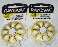 Rayovac Zinc Air Size 10 Hearing Aid Batteries 16 Batteries 1.45v EXP 07/2023