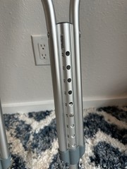 Adjustable Height Standard Underarm Crutches Adult Aluminum Silver/Gray Pair