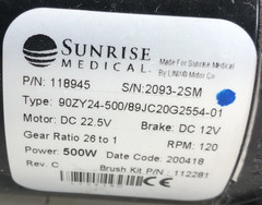Sunrise Medical Quickie QM-715 Pair Motors Gearbox 118946 118945 Left/Right