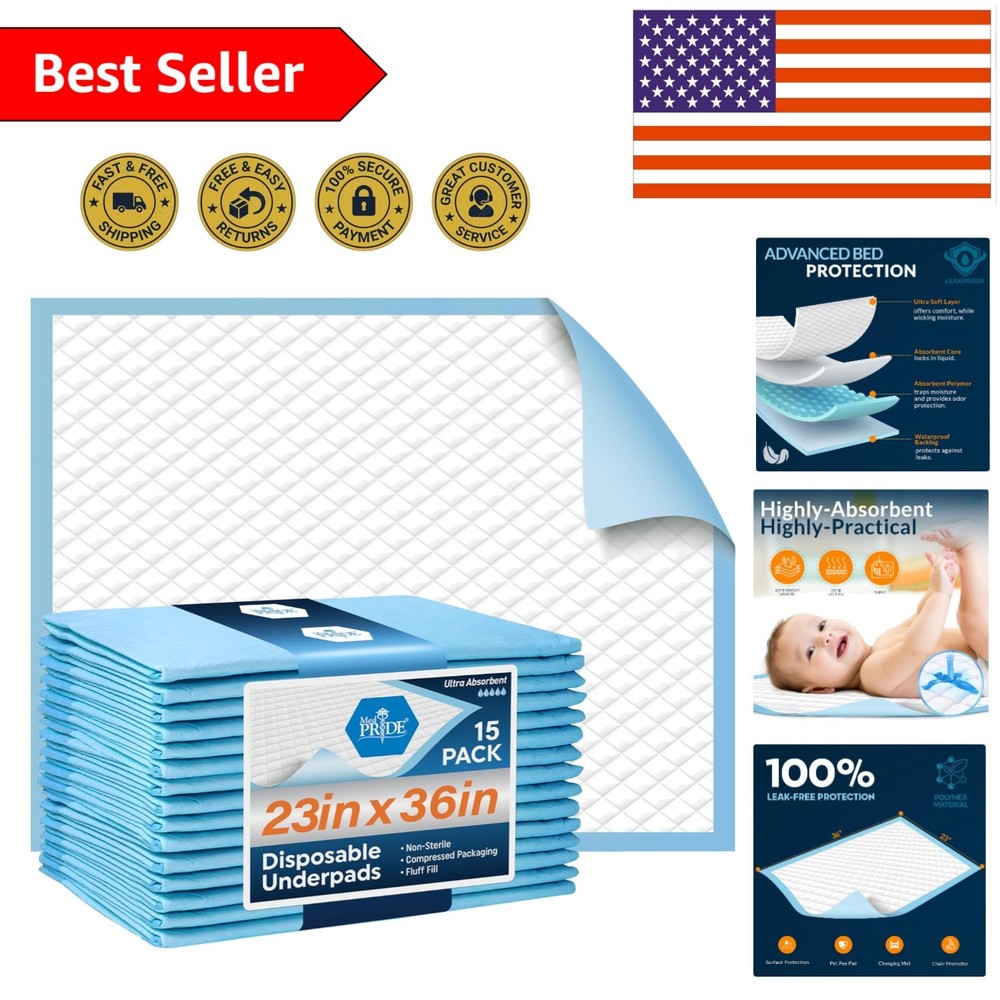 23“ X 36“ Disposable Underpads for Incontinence – Super Absorbent Protection