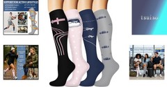 Knee-High Compression Socks – Assorted Colors for Running & Recovery (3/4 Pairs)