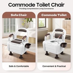 Bedside Commode, Adult Potty Chair Load 330lb for Seniors Elderly & Others