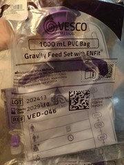 Lot Or 2, VESCO 1000ML GRAVITY FEED SETS W ENFit