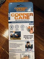 Lot Of (4) Pair Copper Care Compression Socks Soothes Aches & Pains