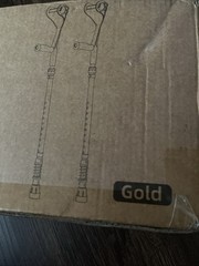 Forearm Crutches for Adults Gold 1 Pair 10 Level