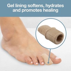 ZenToes Fabric Covered Gel Toe Caps Closed Sleeve Protectors Corns Missing Nails