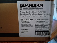 Guardian Transfer Bench w/ Back, Push Buttons, 400 lb Capacity G3-100KBX1