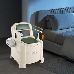 200kg/440.92lbs Bedside Commode Portable Toilet w/ Sensor Light Floor Standing