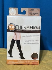 Therafirm Knee High Therapeutic Compression Women Socks 15-20mmHg Black XL, USA