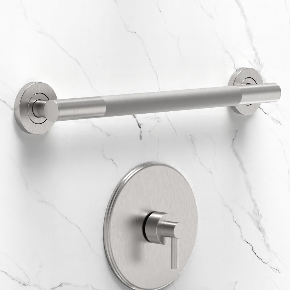 18 inches Designer Bath Safety Grab Bar with Anti-Slip Peened Grip, ADA Compl…