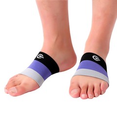 Doc Miller Arch Support Compression Sleeves 1 Pair Plantar Fasciitis BLK/PRP/GRY
