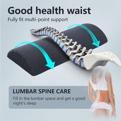 Large 3.15″H x 23.6″L Memory Foam Lumbar Pillow – Support for Back Pain Relief