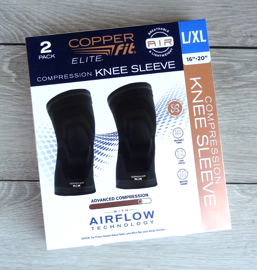 2/Pack Copper Fit Elite Air Breathable Compression Knee Sleeve L/XL (16″-20″)