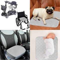 Waterproof Incontinence Chair Pads Reusable Absorbent Pee Pads 22″x21″ 2 Pack