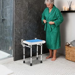 Rectangular Shower Folding Seat For Wall Mounting, Height-adjustable Shower Seat