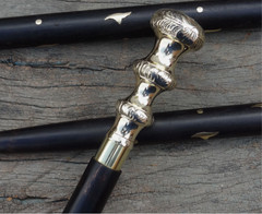 Brass Derby Handle Walking Cane Wooden Walking Stick Mobility Aid Gift Black
