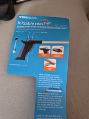 Foldable Reacher, 32 Inch, CVS, 360 Degree Rotating Head W/ Rubber Jaw, NEW