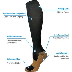 3 Pairs Bamboo Compression Socks 10-20mmHg Moisture Wicking Support Stocking XXL