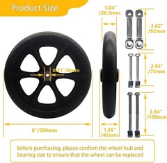 2 Pack Wheelchair Wheel – Environmentally Friendly PU material, 8 Inch Solid …