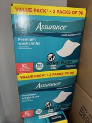 Assurance Premium Disposable Washcloths XL 96 Count 192 Count