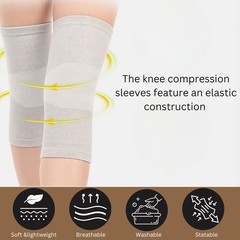 Wonder Care 2-Pack Bamboo Knee Compression Sleeve for Men and XX-Large, Grey