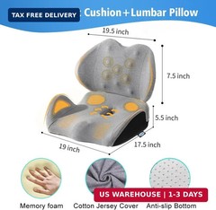 X Large Memory Foam Seat Cushion Lumbar Support Pillow for Sciatica & Tailbone P