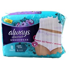8 x Always Discreet PLUS Underwear Pants LARGE BRAND NEW