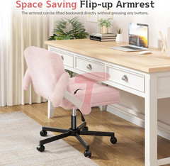 Durayloly Criss Cross Chair with Wheels and Flip-Up Arms, Adjustable Height, Ted