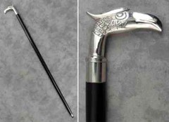 Vintage Designer Solid Brass Eagle head Wooden Walking Stick Cane Antique Gift