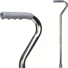 DMI Adjustable Cane: Adj Cane, Offset, Single, Vinyl, Locking Ring, 31 in–40 in