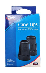 Carex Cane Tips 7/8″ Metal Reinforced 2 ct (A719) 1 pair Black
