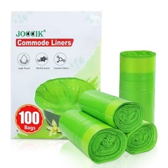 Disposable Commode Liners 100pcs – Vanilla Scented, Universal Fit for Standard T