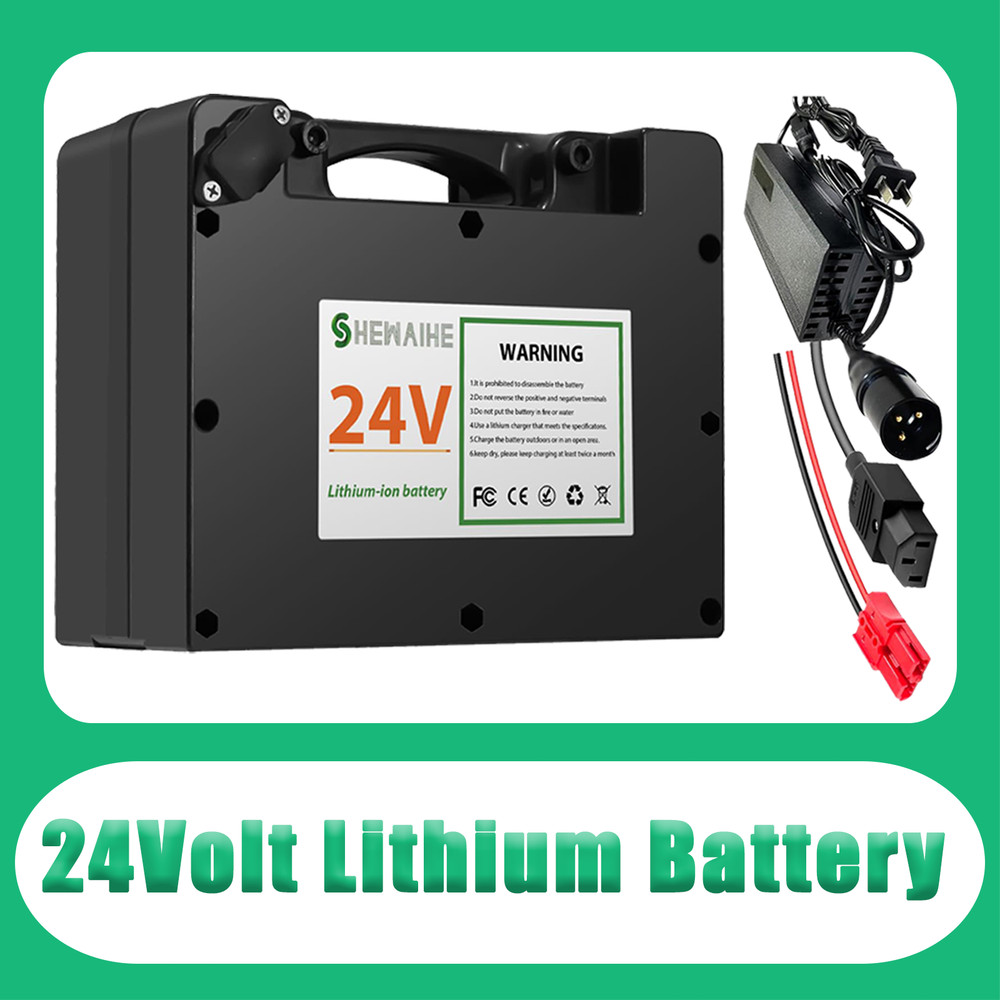24V 12Ah Lithium Battery for Wheelchair Includes 2A Charger Anderson Connector