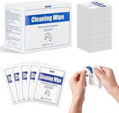 Durable Individually Wrapped Wipes for Clean Earbuds & Hearing Aids – 100 Count