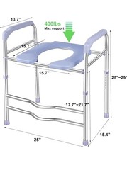 DEEWOOW Raised Toilet Seat w/ Handles 400 lb Elevated Toilet Seat Riser
