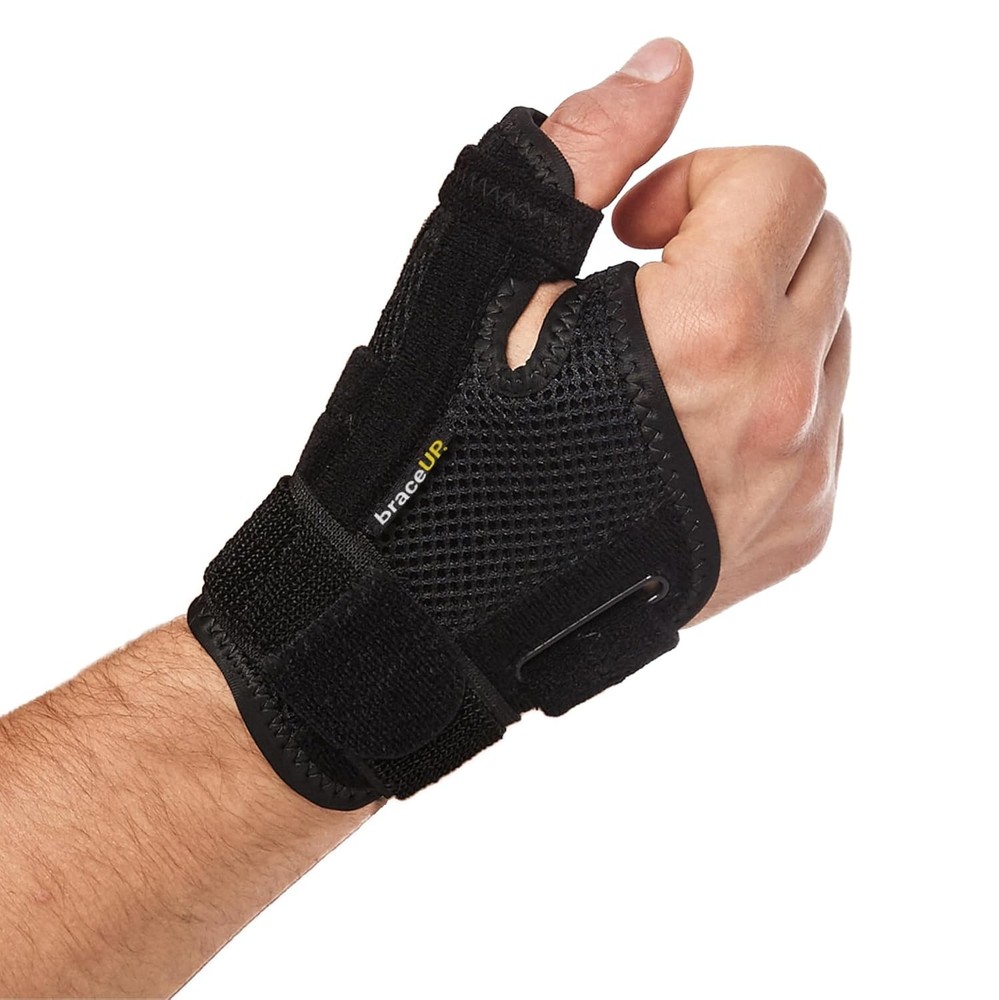 BraceUP Thumb Spica Splint Brace Right Left Hand Women and Men, CMC with Thumb S
