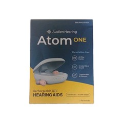 Audien Atom One OTC Hearing Aids Wireless, Rechargeable, Beige BRAND NEW SEALED