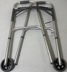 Drive Medical Two Button Folding Walker with 5″ Wheels 350lbs 10210-4ASM