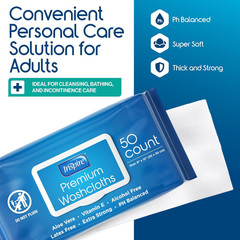 Inspire 500 Pack Premium Washcloths Aloe Vera „8““x12″““ Adult Wet Wipes