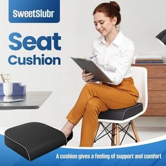 Memory Foam Seat Cushion Ergonomic Comfort Removable Cover Office Car Travel New
