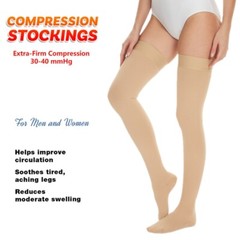 Thigh High Compression Stockings 30-40 mmHg Medical Surgical Socks Varicose Vein