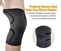 2 Pack Compression Knee Brace Women Men Support Sports Wrestling Blue Large