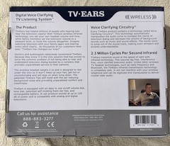 TV Ears Digital Wireless Headset Listening Voice Clarifying 11741 new open box