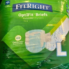 Medline FitRight Ultra Large Disposable OptiFit Briefs – 20 Count Leak Stop Larg