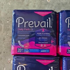 Set of 4- Women’s Prevail Daily Pads for Bladder Leaks REGULAR SIZE (4) /80 Ct